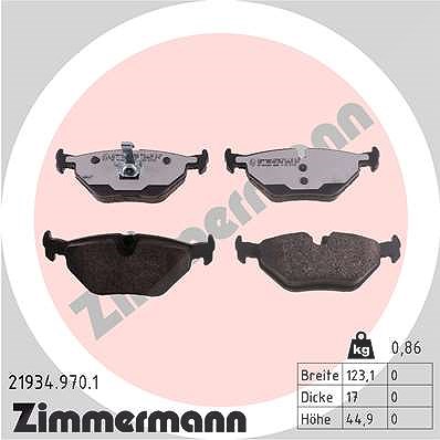 Zimmermann Bremsbelagsatz, Scheibenbremse [Hersteller-Nr. 21934.970.1] für Mg, BMW, Saab, Rover
