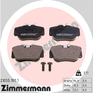 Zimmermann Bremsbelagsatz, Scheibenbremse [Hersteller-Nr. 21055.180.1] für Mercedes-Benz