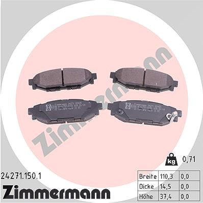 Zimmermann Bremsbelagsatz, Scheibenbremse [Hersteller-Nr. 24271.150.1] für Subaru, Toyota