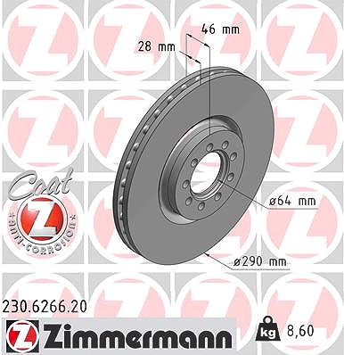 Zimmermann Bremsscheibe [Hersteller-Nr. 230.6266.20] für Iveco