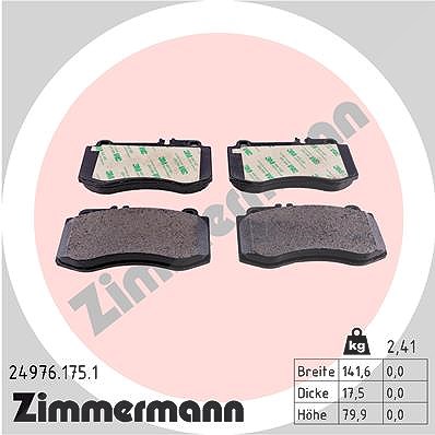 Zimmermann Bremsbelagsatz, Scheibenbremse [Hersteller-Nr. 24976.175.1] für Mercedes-Benz