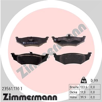 Zimmermann Bremsbelagsatz, Scheibenbremse [Hersteller-Nr. 23561.170.1] für Chrysler, Dodge