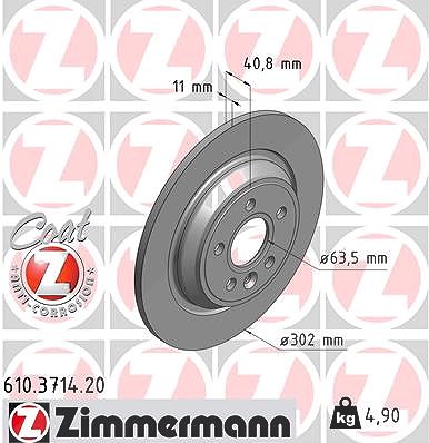 Zimmermann Bremsscheibe [Hersteller-Nr. 610.3714.20] für Volvo