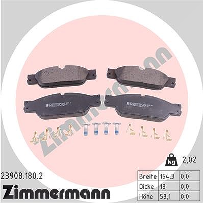 Zimmermann Bremsbelagsatz, Scheibenbremse [Hersteller-Nr. 23908.180.2] für Jaguar