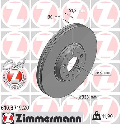 Zimmermann Bremsscheibe [Hersteller-Nr. 610.3719.20] für Volvo