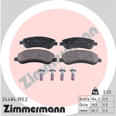 Zimmermann Bremsbelagsatz, Scheibenbremse [Hersteller-Nr. 24484.190.2] für VW
