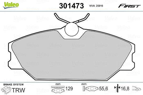 Valeo Bremsbeläge vorne (Satz) [Hersteller-Nr. 301473] für Renault
