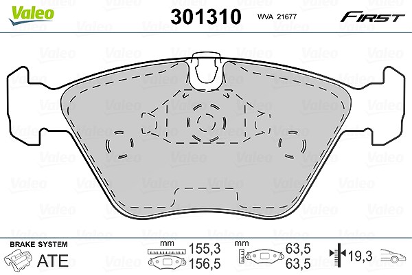 Valeo Bremsbelagsatz, Scheibenbremse [Hersteller-Nr. 301310] für BMW