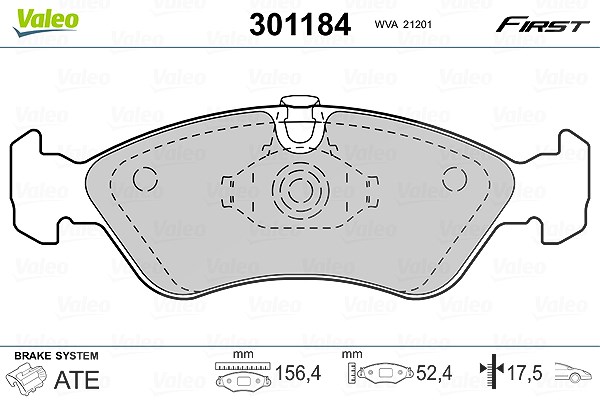 Valeo Bremsbelagsatz, Scheibenbremse [Hersteller-Nr. 301184] für Daewoo, Vauxhall, Opel