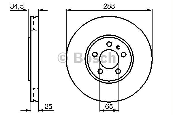 Bosch Bremsscheibe Vorderachse belüftet [Hersteller-Nr. 0986478867] für Audi, Seat, Skoda, VW
