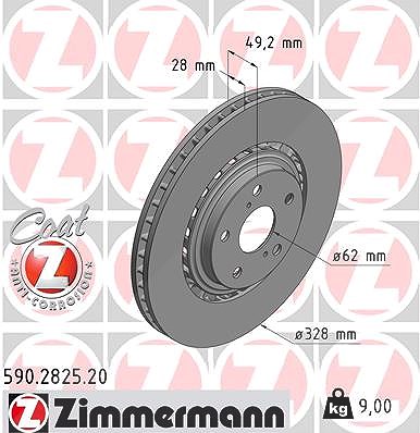Zimmermann Bremsscheibe [Hersteller-Nr. 590.2825.20] für Lexus, Toyota