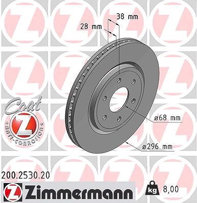 Zimmermann Bremsscheibe [Hersteller-Nr. 200.2530.20] für Nissan