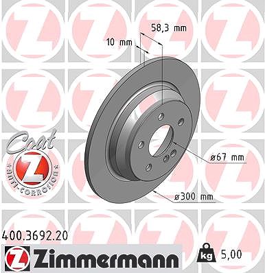 Zimmermann Bremsscheibe [Hersteller-Nr. 400.3692.20] für Mercedes-Benz