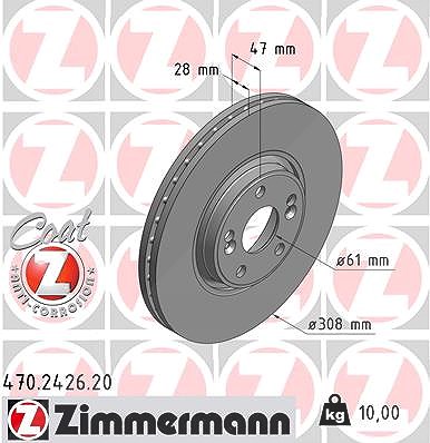 Zimmermann Bremsscheibe [Hersteller-Nr. 470.2426.20] für Renault