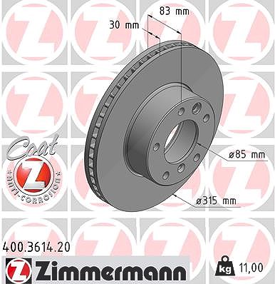 Zimmermann Bremsscheibe [Hersteller-Nr. 400.3614.20] für Mercedes-Benz, Puch