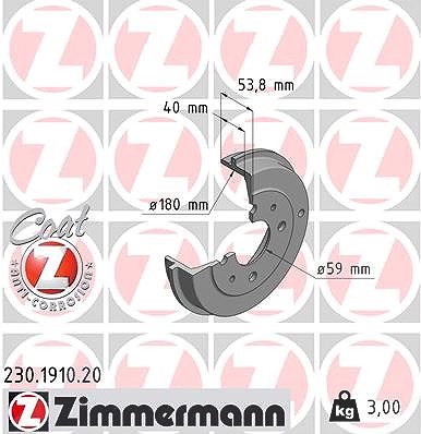Zimmermann Bremstrommel [Hersteller-Nr. 230.1910.20] für Fiat, Ford, Peugeot, Lancia