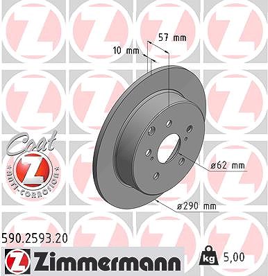 Zimmermann Bremsscheibe [Hersteller-Nr. 590.2593.20] für Toyota