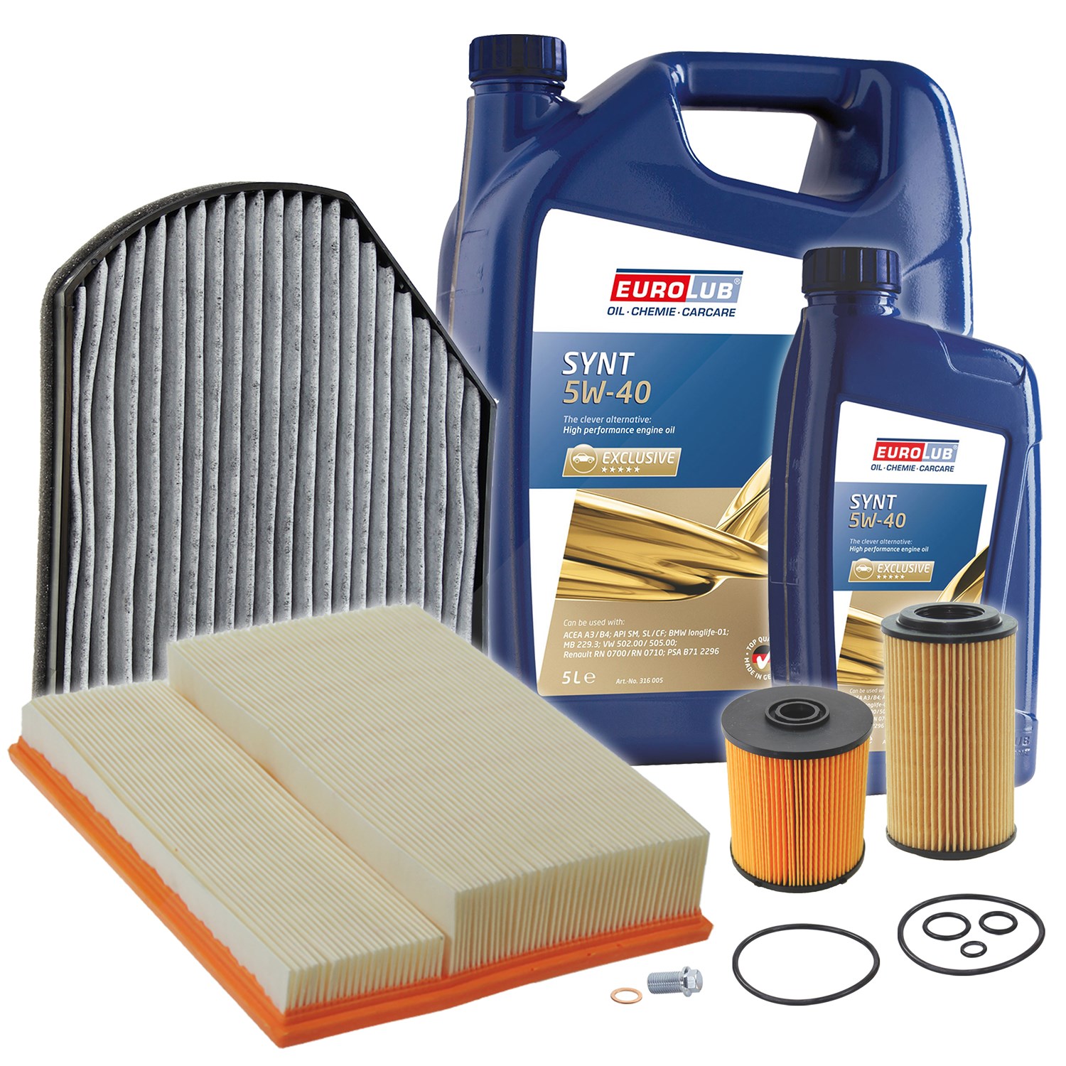 Bestprice Inspektionspaket Filtersatz SET B + 6l ÖL [Hersteller-Nr. 40197734] für Mercedes-Benz