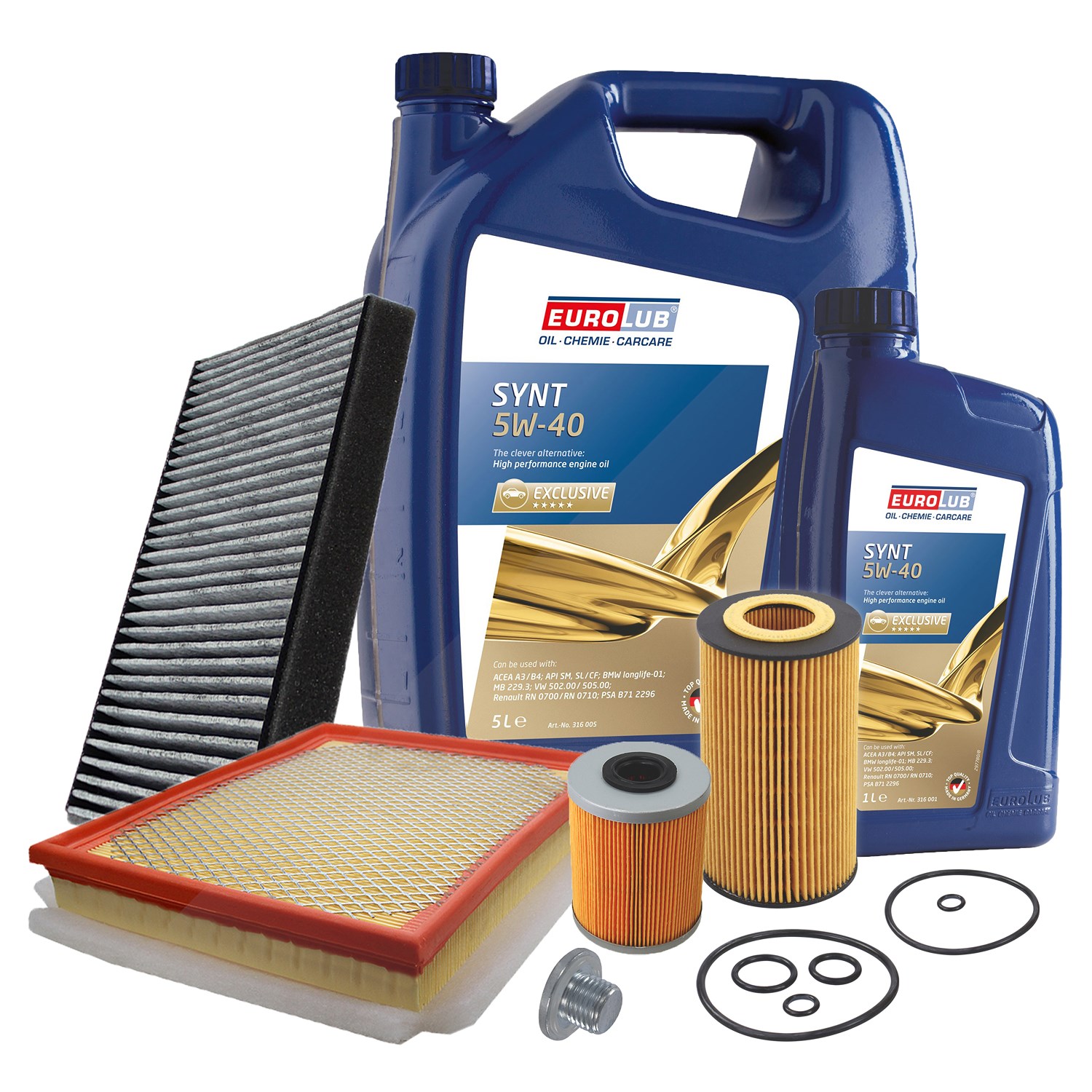 Bestprice Inspektionspaket Filtersatz SET B + 6l ÖL [Hersteller-Nr. 40197607] für Opel