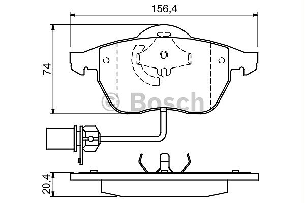 Bosch Bremsbelagsatz, Scheibenbremse [Hersteller-Nr. 0986424482] für VW, Audi