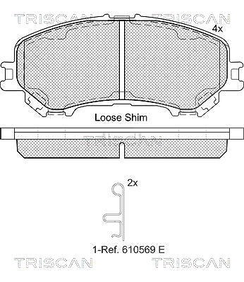 Triscan Bremsbelagsatz, Scheibenbremse [Hersteller-Nr. 811014064] für Renault, Nissan