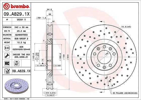 Brembo Bremsscheibe 09.A829.1x, 1 Stück - Bild 6