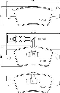 Brembo Bremsbelagsatz, Scheibenbremse [Hersteller-Nr. P85163] für VW