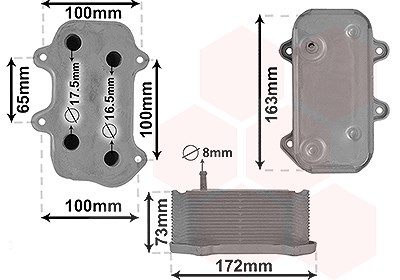 Van Wezel Ölkühler, Motoröl [Hersteller-Nr. 74013701] für Porsche