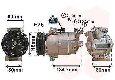 Van Wezel Kompressor, Klimaanlage [Hersteller-Nr. 3301K700] für Renault, Nissan
