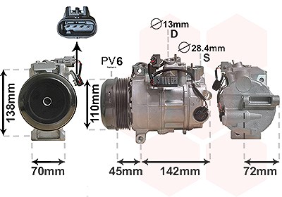 Van Wezel Kompressor, Klimaanlage [Hersteller-Nr. 3000K682] für Mercedes-Benz