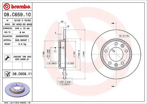 Brembo Bremsscheibe [Hersteller-Nr. 08.C659.11] für Peugeot
