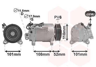 Van Wezel Kompressor, Klimaanlage [Hersteller-Nr. 0600K566] für BMW, Mini