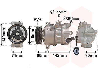 Van Wezel Kompressor, Klimaanlage [Hersteller-Nr. 0301K703] für Cupra, VW, Man, Audi, Skoda, Seat