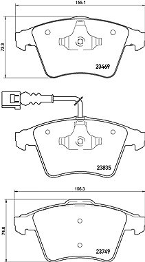 Brembo Bremsbelagsatz, Scheibenbremse [Hersteller-Nr. P85149] für VW