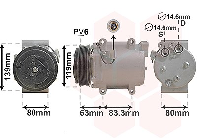 Van Wezel Kompressor, Klimaanlage [Hersteller-Nr. 5900K121] für Volvo