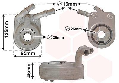 Van Wezel Ölkühler, Motoröl [Hersteller-Nr. 17003458] für Alfa Romeo, Fiat, Lancia