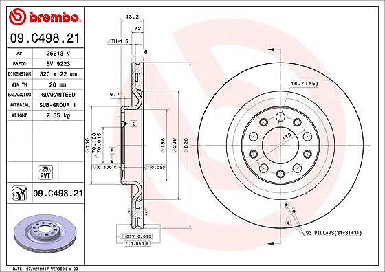 Brembo Bremsscheibe [Hersteller-Nr. 09.C498.21] für Alfa Romeo