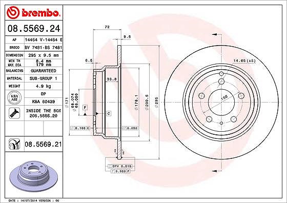 Brembo Bremsscheibe [Hersteller-Nr. 08.5569.21] für Volvo