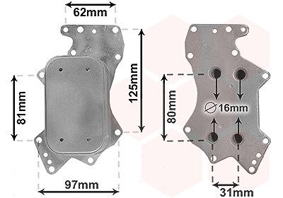 Van Wezel Ölkühler, Motoröl [Hersteller-Nr. 03013707] für Audi, VW