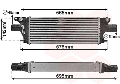 Van Wezel Ladeluftkühler [Hersteller-Nr. 52014701] für Fiat, Suzuki