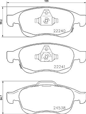 Brembo Bremsbelagsatz, Scheibenbremse [Hersteller-Nr. P23165] für Jeep, Fiat
