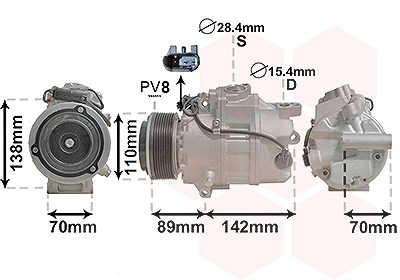 Van Wezel Kompressor, Klimaanlage [Hersteller-Nr. 0601K707] für BMW