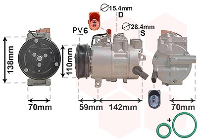 Van Wezel Kompressor, Klimaanlage [Hersteller-Nr. 0300K402] für Audi