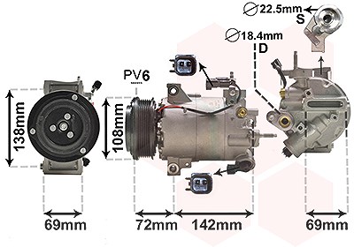 Van Wezel Kompressor, Klimaanlage [Hersteller-Nr. 1800K603] für Ford