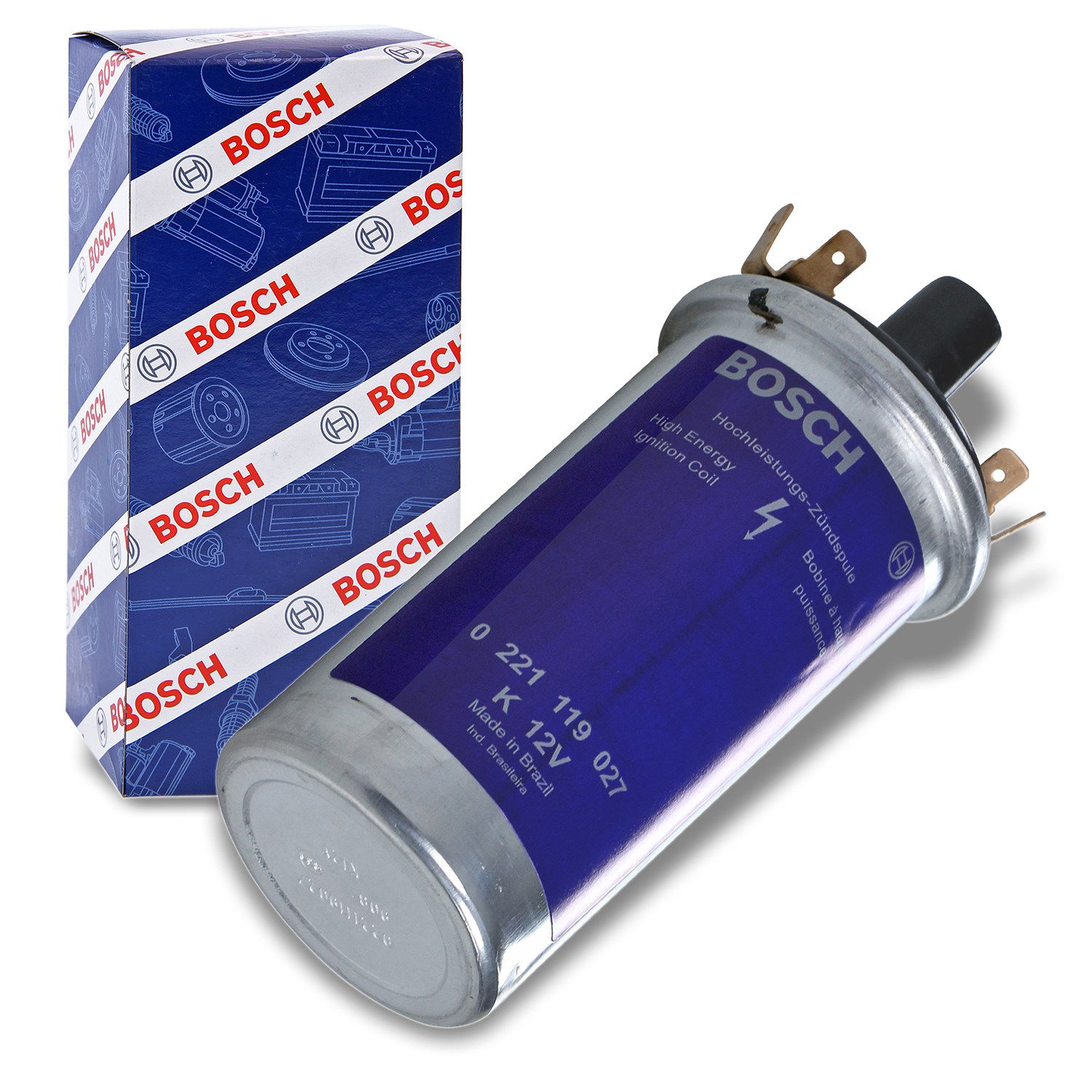 Bosch Zündspule [Hersteller-Nr. 0221119027] für Fso, Aston Martin, Alfa Romeo, Mitsubishi, Austin, Audi, Ford, Steyr, Dacia, Lancia, Citroën, Fiat, La