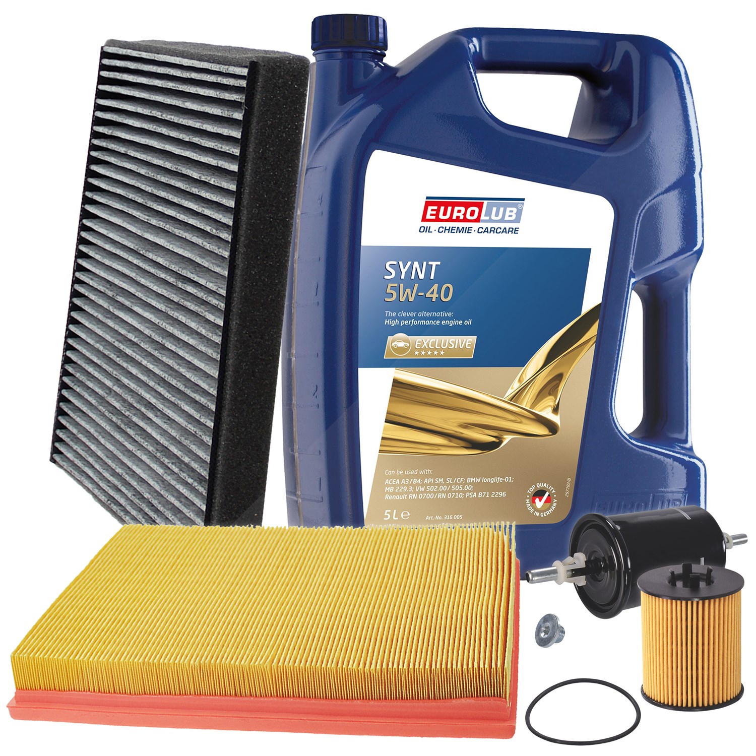 Bestprice Inspektionspaket Filtersatz SET B + 5l ÖL [Hersteller-Nr. 40197811] für Opel