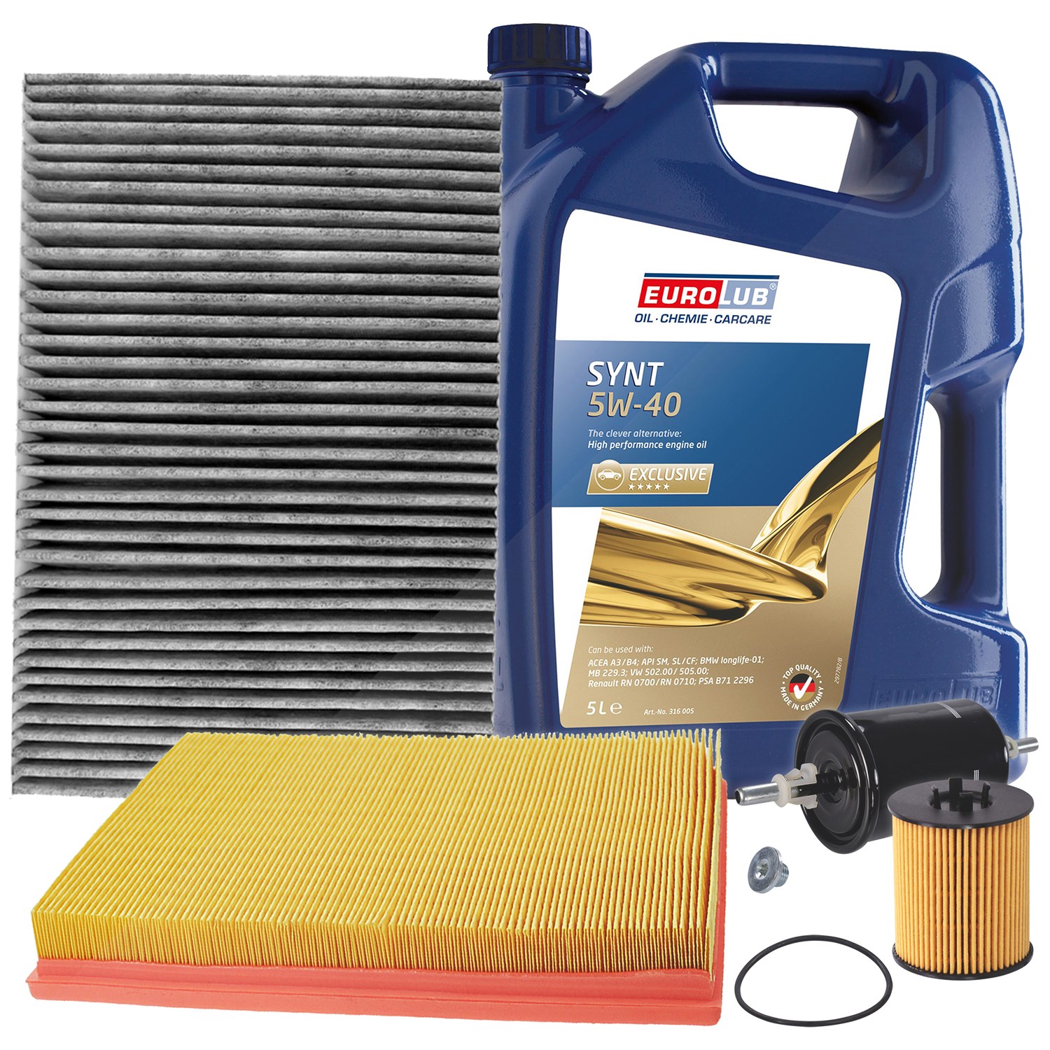 Bestprice Inspektionspaket Filtersatz SET B + 5l ÖL [Hersteller-Nr. 40197880] für Opel
