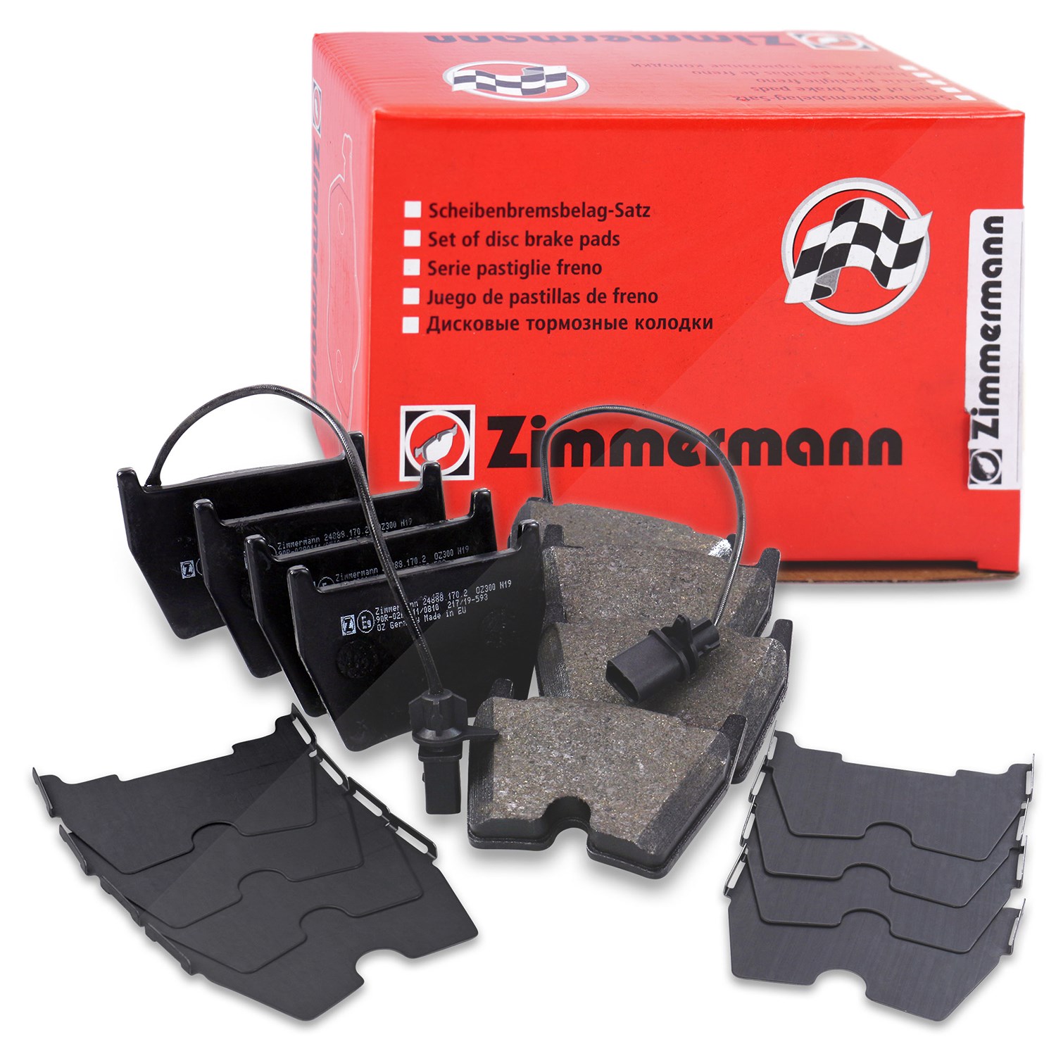 Zimmermann Bremsbelagsatz mit Warnkontakt vorne [Hersteller-Nr. 24888.170.2] für Lamborghini, Audi, VW