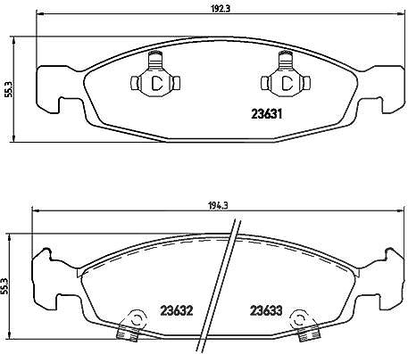 Brembo Bremsbelagsatz, Scheibenbremse [Hersteller-Nr. P37005] für Jeep
