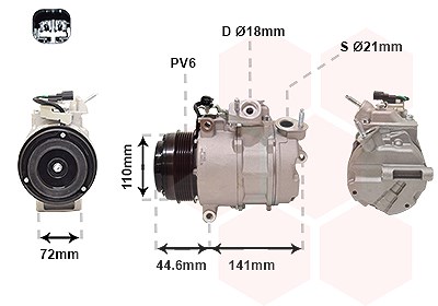 Van Wezel Kompressor, Klimaanlage [Hersteller-Nr. 1801K719] für Ford